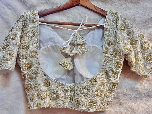 All Over Pearls Work Zardozi blouse |b16 - Image 2