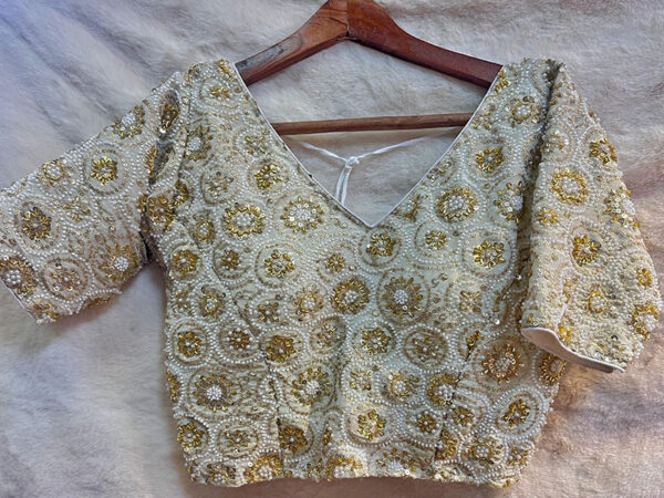 All Over Pearls Work Zardozi blouse |b16