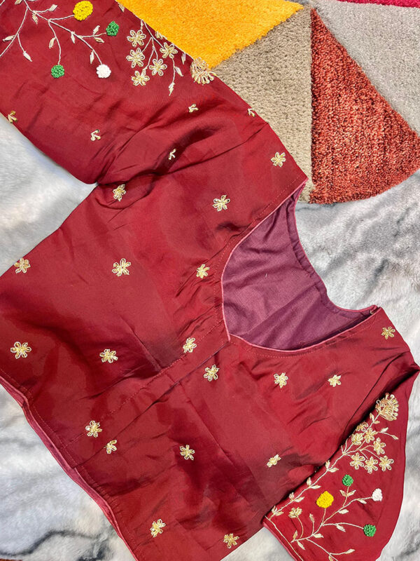 Zardosi Handwork Silk Fabric |b18 - Image 2