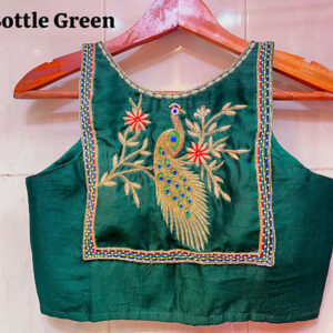 Hand Work Zardosi Halter Neck Silk Top |b17