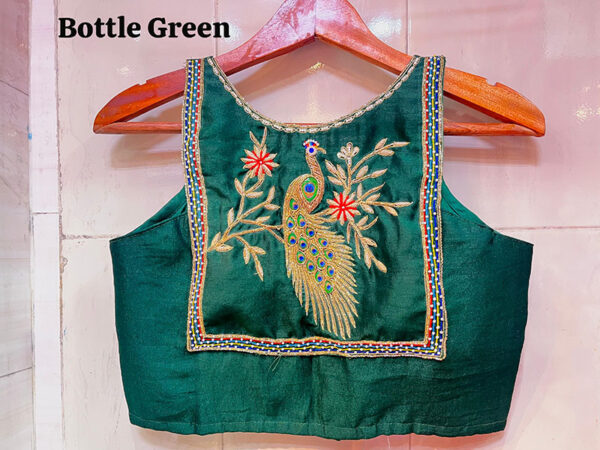 Hand Work Zardosi Halter Neck Silk Top |b17