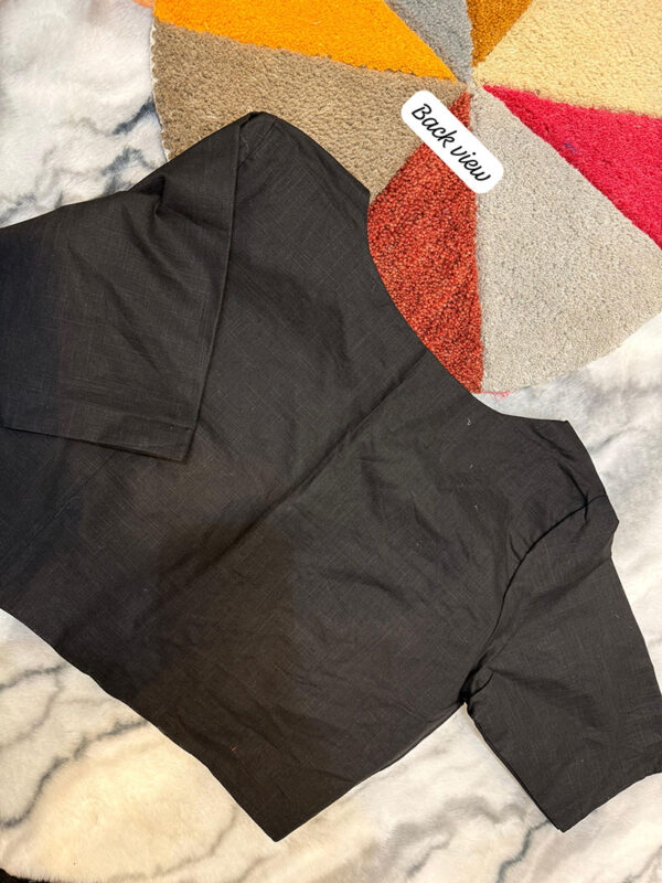 Handcrafted Cotton Top with Glass Sleeves | b30 - Image 2