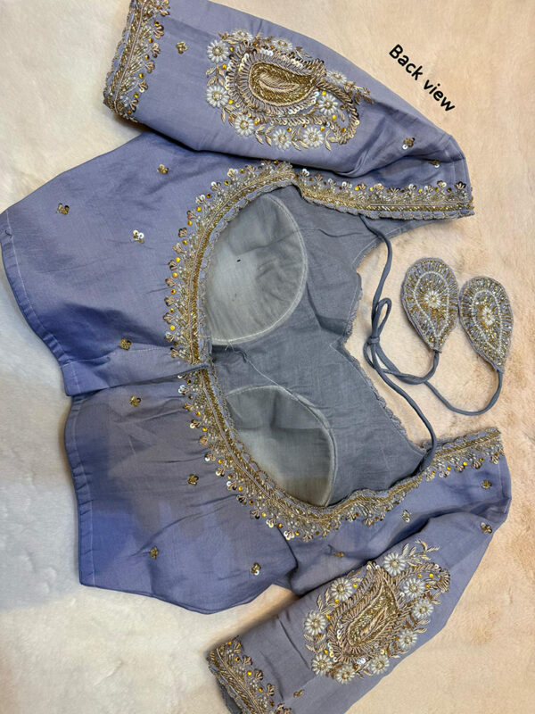 Elegant Pure Hand Work Zardosi Blouse |b20 - Image 2