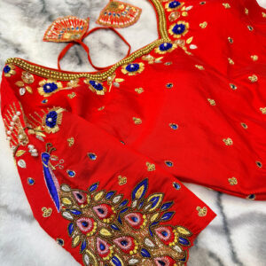 Peacocks  Zardosi Hand-Work Silk Outfit | b23