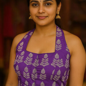 Stylish Halter Neck Cotton Blouse |b48