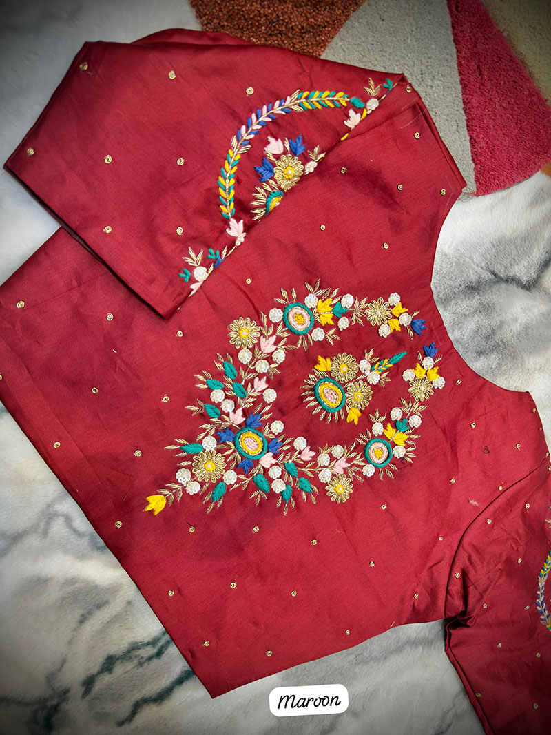 Elegant Hand Zardosi Work Cotton Silk |b25