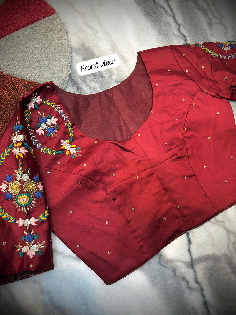 Elegant Hand Zardosi Work Cotton Silk |b25 - Image 2