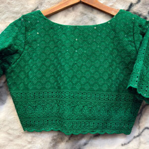 Stylish Cotton Bottleneck Glass Sleeve Blouse | b50