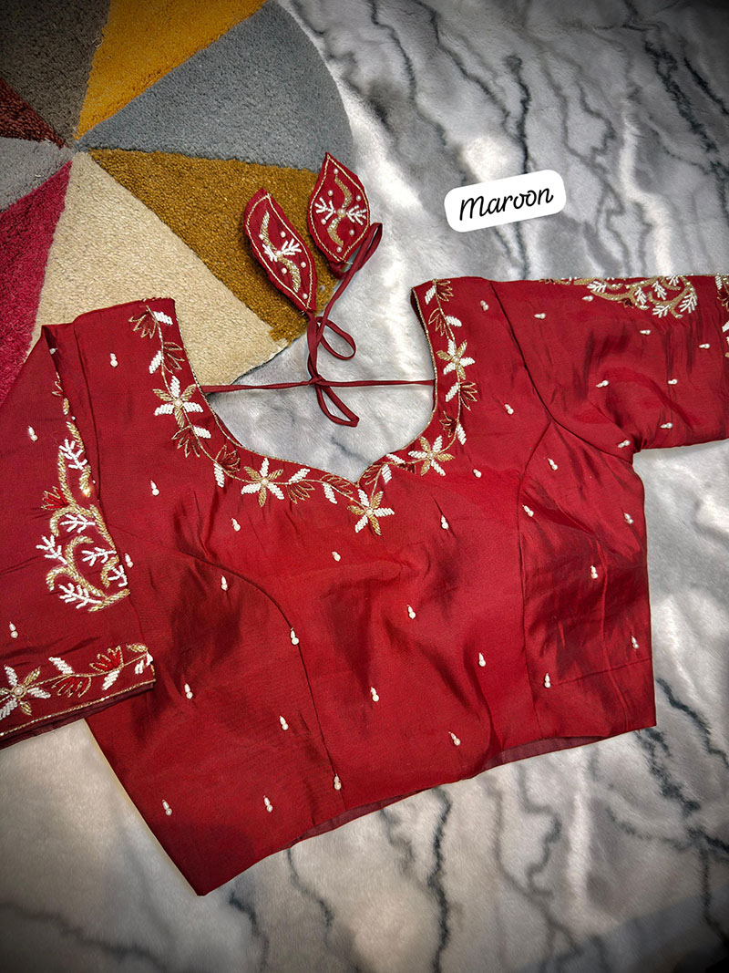 Elegant Handcrafted Silk Blouse | b35