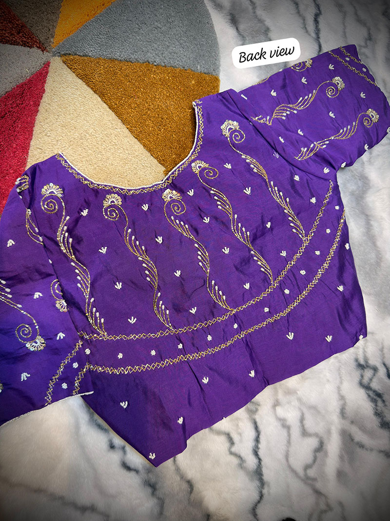 Silk Hand-Woven Blouse | b34 - Image 2