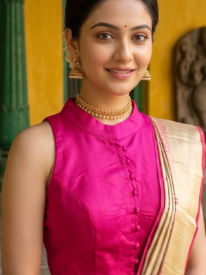 Pink  Cotton Silk Blouse