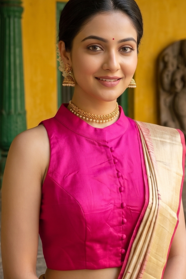 Pink  Cotton Silk Blouse