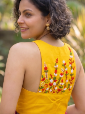 sbl21111111 Chic Sleeveless Katha Blouse