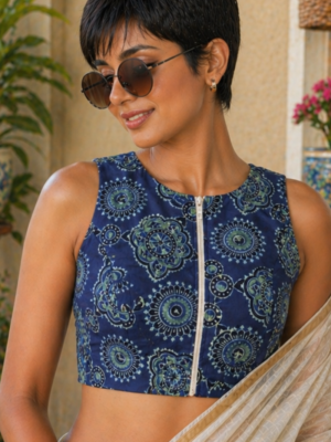Ajrak Print Blouse