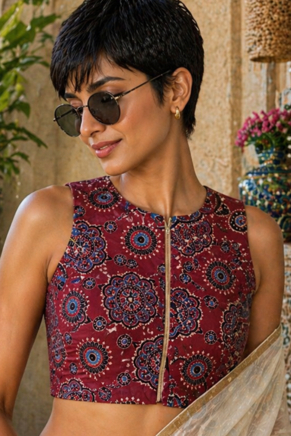 Ajrak Print Blouse